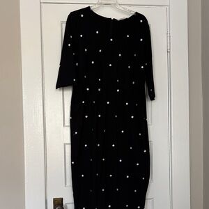 eShakti Black and White Polka Dot Midi Dress